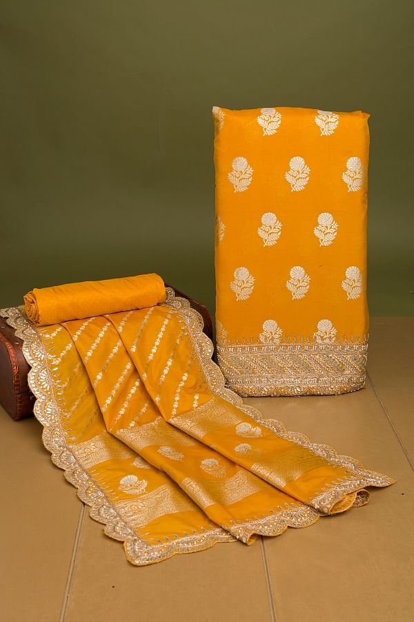 Orange churidar materials clearance