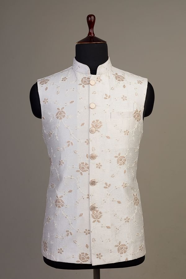 Classic Pattern Silk Brown Modi Jacket - MMWC0177 – Mayank Modi Fashions