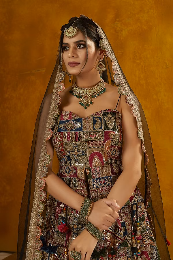 Bridal mehndi lehenga sale
