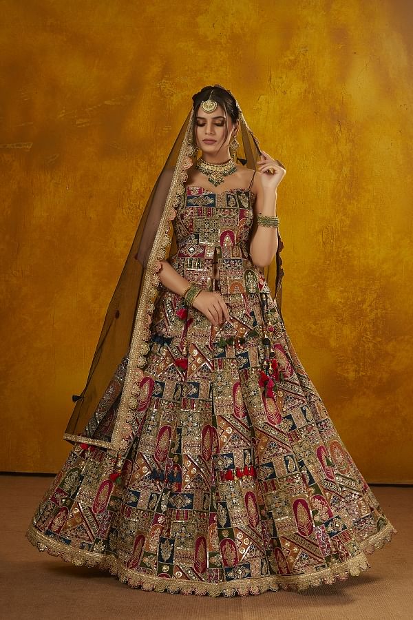 Buy Mehndi Lehenga Designer Lehenga for Mehendi Wedding
