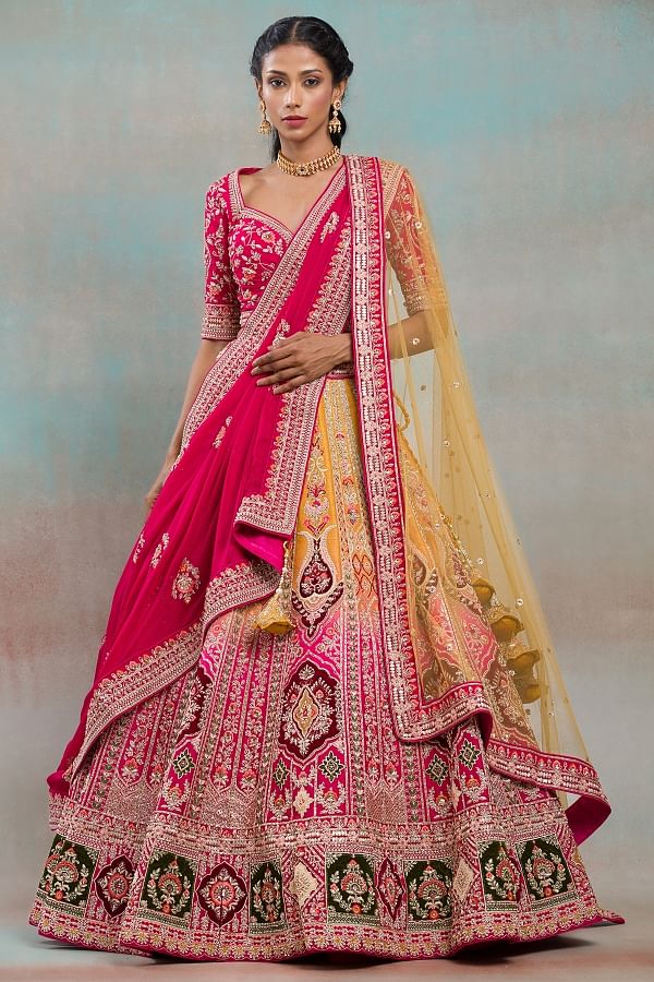 Buy Multi Colour Bridal Designer Lehenga Choli Online -