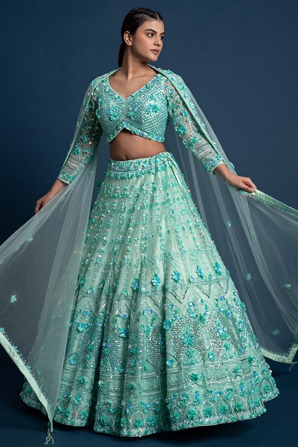 Polyester Party Wear Engagement Lehenga, Gender : Female, Age Group : 18-40  at Best Price in Surat