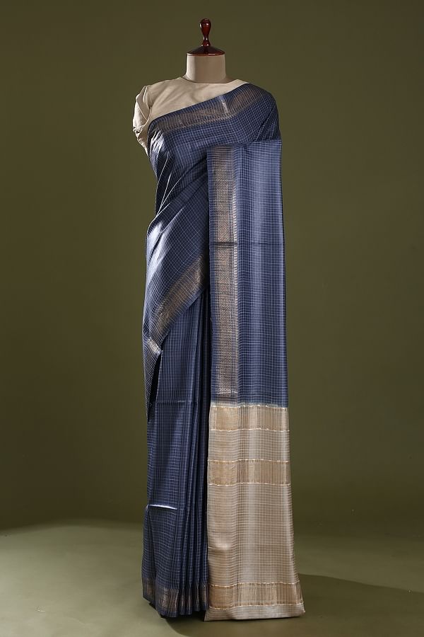 Buy Ivory Pure Tussar Silk Saree Online | Mirra clothing