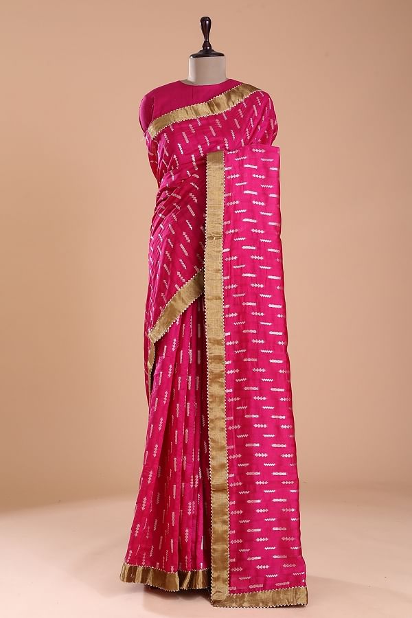 Printed Tussar Silk Saree | Pure Tussar Silk Saree | Tussar Printed Saree |  Samyakk | Samyakk