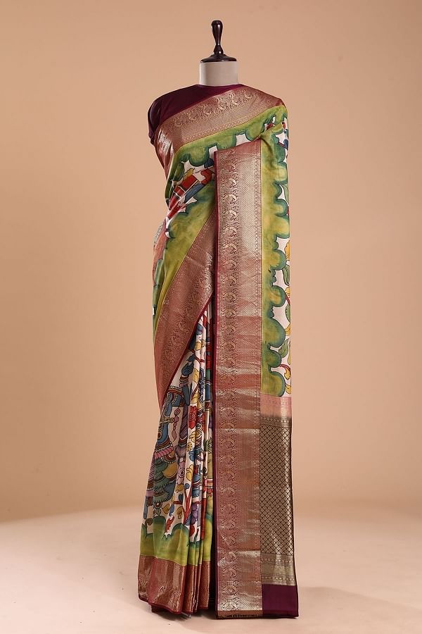 Multicolor floral printed Georgette Saree – Laxmipati Sarees | Sale