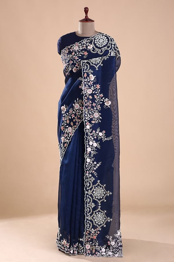 Rent Pearl Embroidered Cocktail Saree Online