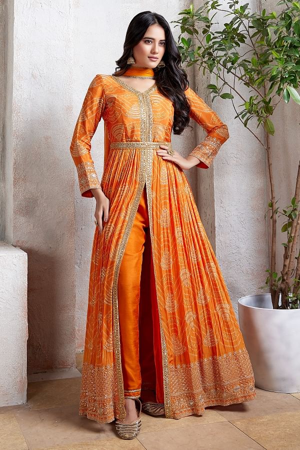 Shop Straight cut suit online Designer Party wear suit with free shipping Samyakk