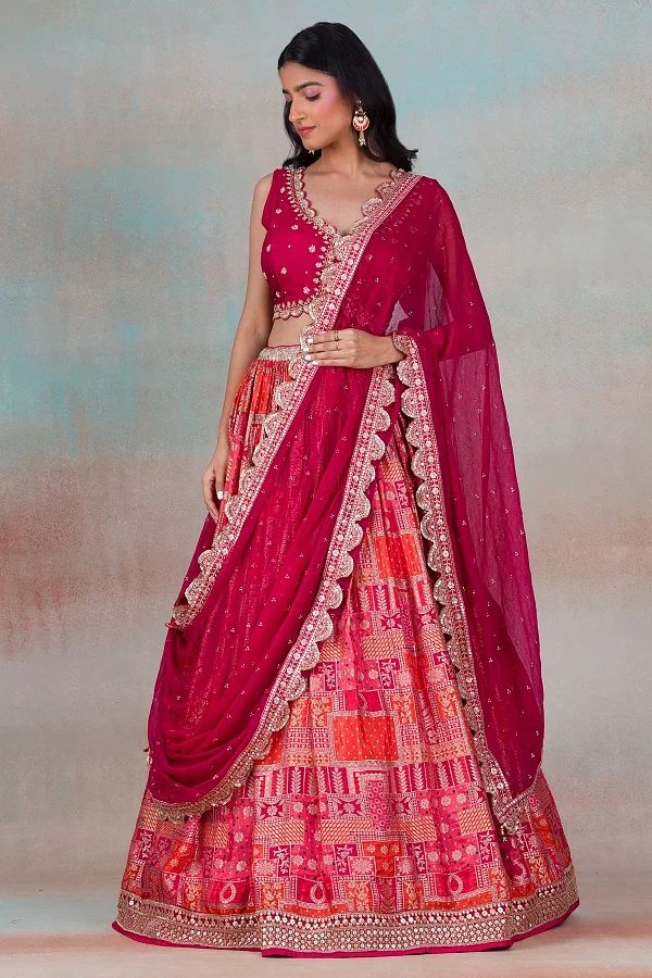 Red lehenga online on sale