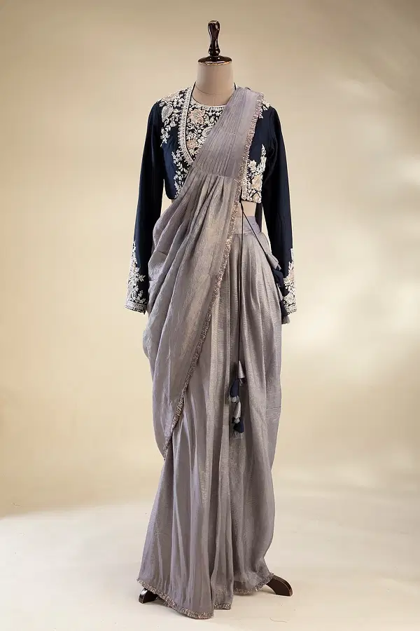 高価値 Purple Mauve Buy Lycra Cape Embroidered with Saree Draped アクセサリー