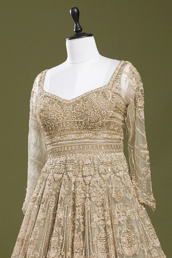 Golden indo western gown top