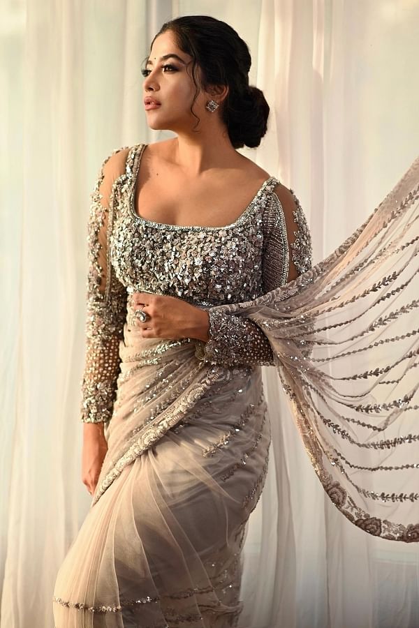 Girlish saree for party cheap