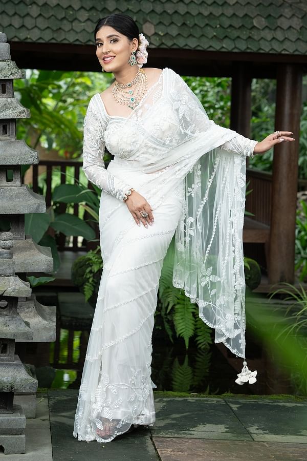 Buy White Saree Off White Sarees Timeless Elegance for Every Occasion Samyakk