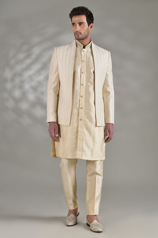 Beige jodhpuri sale suit