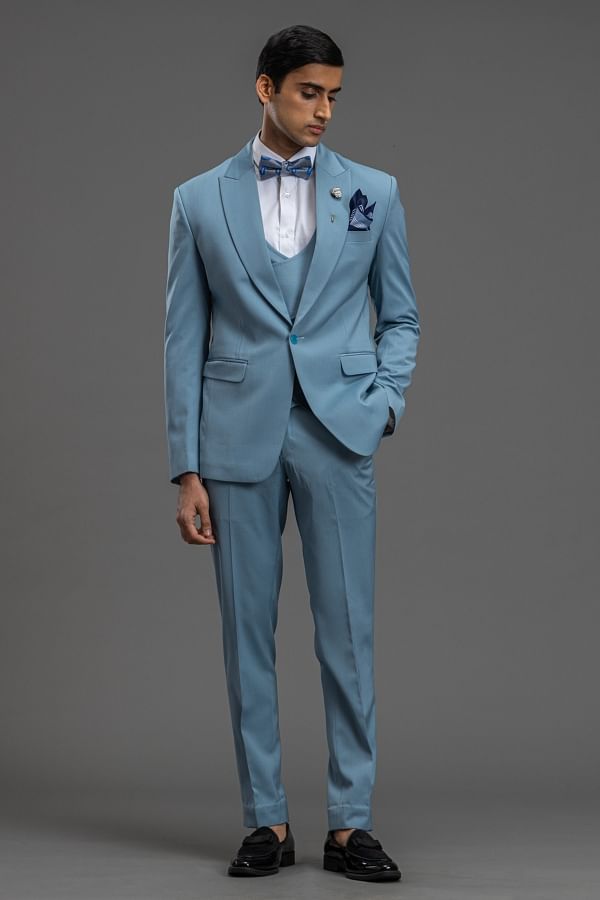 Peacock blue tuxedo top
