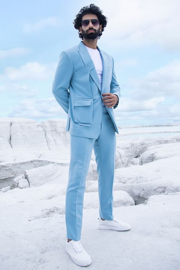 Men's Pastel Lavender Skinny Fit Suit Vest Tappered Leg M370SK-02