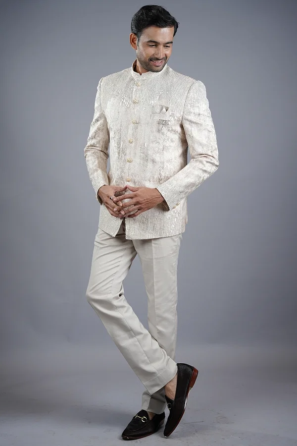 Grey Georgette Pakistani Suit Online at Best Price - Rutbaa