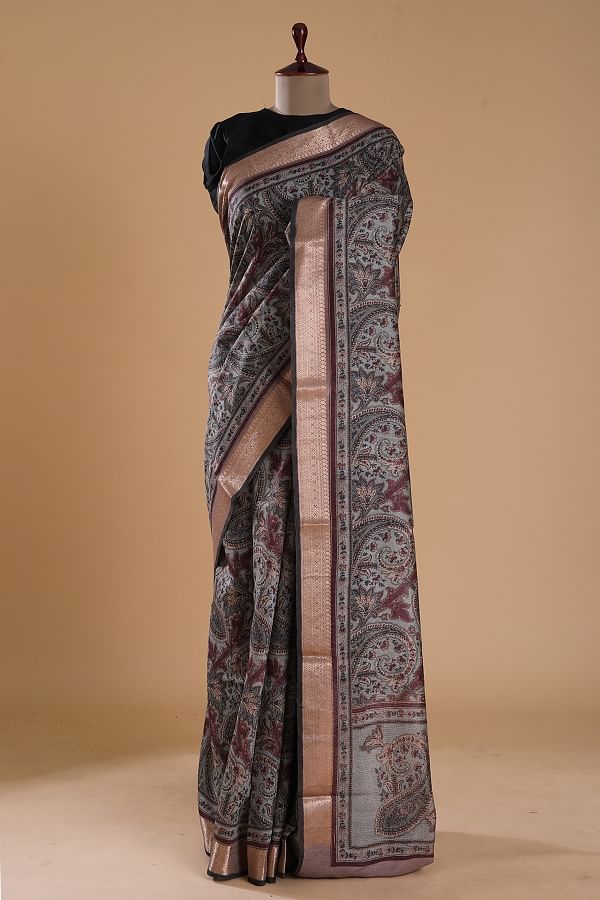 Buy the elegant Black Pink Heavy Embroidery Banarasi Saree - Karagiri –  Karagiri Global