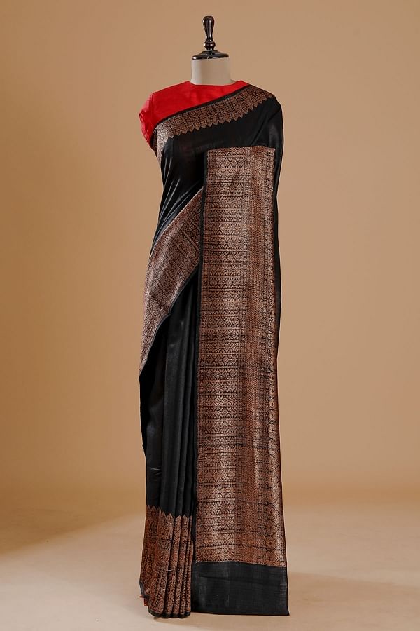 Black Zari Woven Banarasi Silk Saree