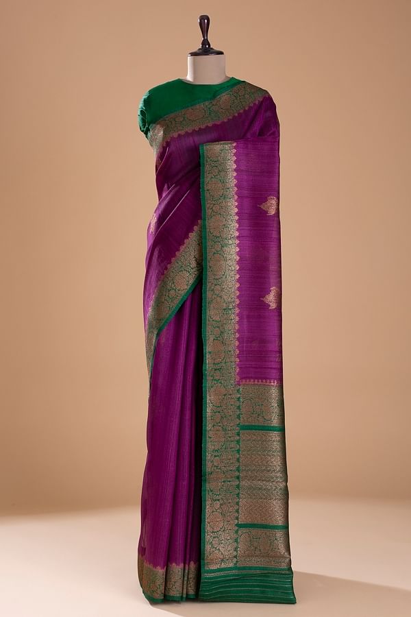 Shop for Pure Banarsi Tussar Silk Sarees Online | Singhania's