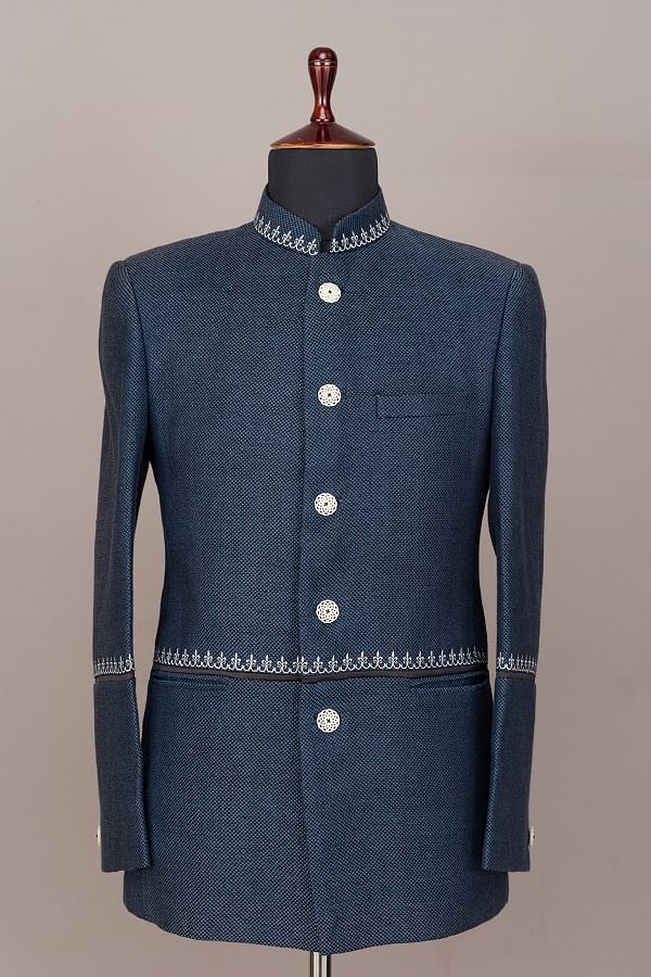 Custom Made Men Designer black Jodhpuri Suit , men Indo Formal Jacket –  Ethnic World