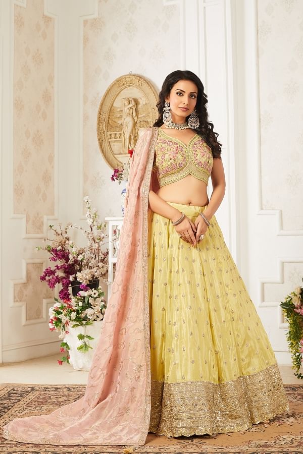 Buy yellow lehenga online clearance
